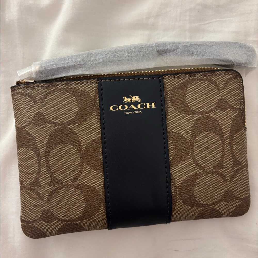 Coach Brown and Black Wristlet